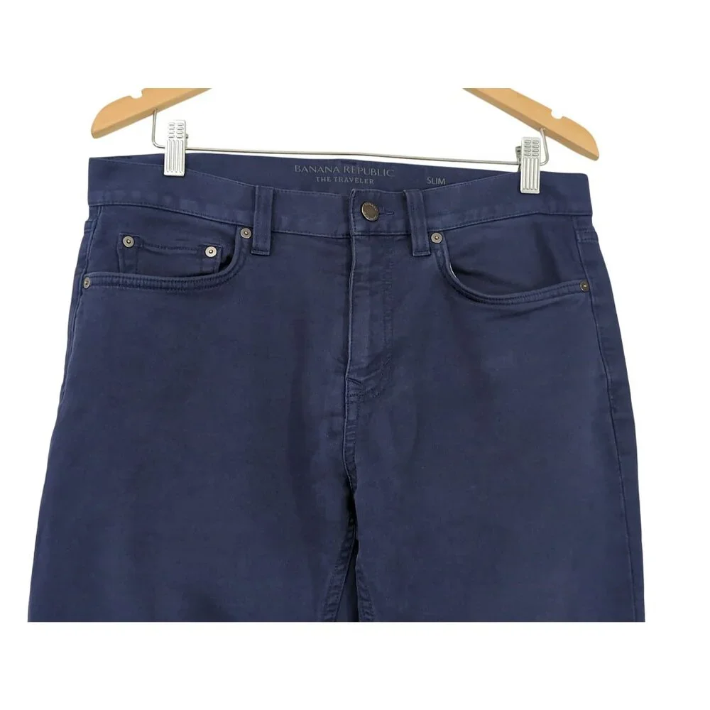 Banana Republic The Traveler Jeans Men 32 Blue Slim Fit 5 Pocket Stretch‎ Casual